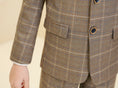 Cargar la imagen en la vista de la galería, Khaki Plaid Elegant 5 Piece Boys Suits
