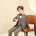 Charger l'image dans la visionneuse de la galerie, Khaki Plaid Elegant 5 Piece Boys Suits
