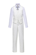 Load image into Gallery viewer, White Slim 4 Piece Boy's Formal Suits With Vest+Pants+Shirt+Tie
