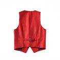 Load image into Gallery viewer, Red 3 Buttons Boys Girls Fully Lined Formal Suit Vest
