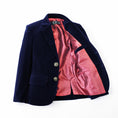 Gallery viewerに画像を読み込む, Navy Boys Single-Breasted Velvet Blazer
