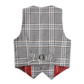 Load image into Gallery viewer, Grey and White Plaid Elegant Formal 5 Piece Boys Suits
