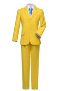 Cargar la imagen en la vista de la galería, Yellow 3 Piece Kids Boys' Formal Fit Blazer Vest and Pants Dress Suits Set
