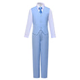 Cargar la imagen en la vista de la galería, Light Blue Kid Boys Classic 5 Piece Boys Suits
