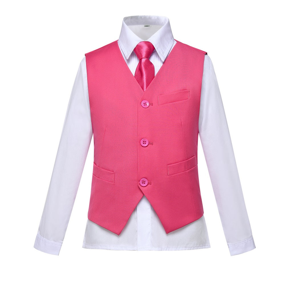 Pink Kid Boys Formal Classic Suits Set 5 Piece Boys Suits