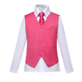 Cargar la imagen en la vista de la galería, Pink Kid Boys Custom Fit Slim 4 Piece Boy's Formal Suits With Vest+Pants+Shirt+Tie
