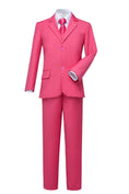 Cargar la imagen en la vista de la galería, Pink 3 Piece Kids Boys' Formal Fit Blazer Vest and Pants Dress Suits Set
