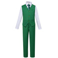 Cargar la imagen en la vista de la galería, Green 4 Piece Boy's Formal Suits With Vest+Pants+Shirt+Tie
