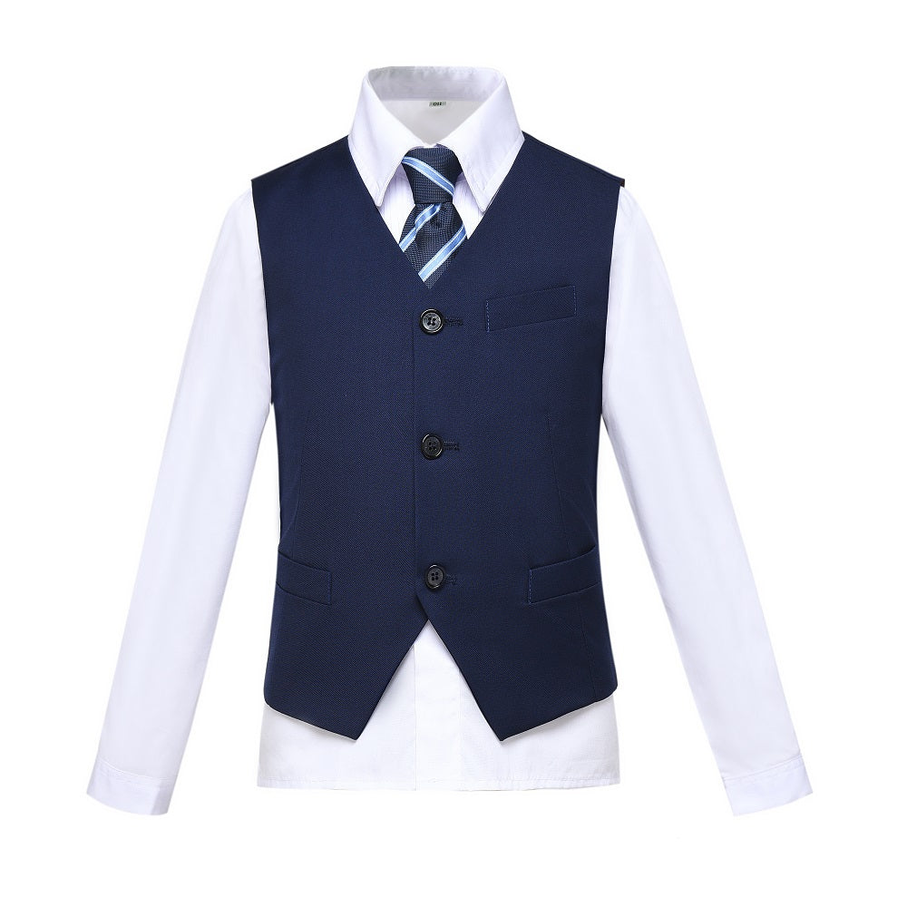 Navy 3 Buttons Boys Girls Formal Suit Vest