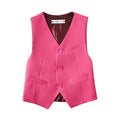 Load image into Gallery viewer, Pink 3 Piece Kids Boys' Formal Fit Blazer Vest and Pants Dress Suits Set
