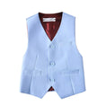 Cargar la imagen en la vista de la galería, Light Blue 3 Piece Kids Boys' Formal Fit Blazer Vest and Pants Dress Suits Set
