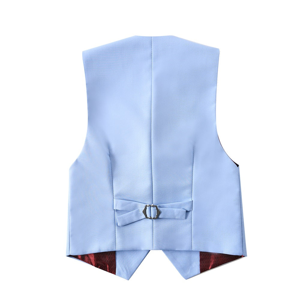 Light Blue 3 Piece Kids Boys' Formal Fit Blazer Vest and Pants Dress Suits Set