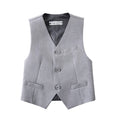 Cargar la imagen en la vista de la galería, Light Grey 3 Piece Kids Boys' Formal Fit Blazer Vest and Pants Dress Suits Set
