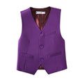 Cargar la imagen en la vista de la galería, Purple 2 Piece Kids Boys' Vest and Pants Dress Suits Set
