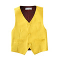 Load image into Gallery viewer, Yellow 2 Piece Kids Boys' Vest and Pants Dress Suits Set
