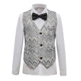 Charger l'image dans la visionneuse de la galerie, Grey Unique Patterned Party Banquet 5 Piece Boys Suits
