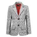 Cargar la imagen en la vista de la galería, Grey Unique Patterned Party Banquet 5 Piece Boys Suits
