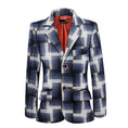 Cargar la imagen en la vista de la galería, Black and Grey Plaid Banquet 5 Piece Boys Suits
