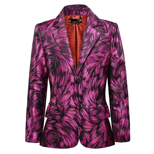 Fuchsia Unique Patterned Party Banquet 5 Piece Boys Suits