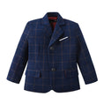 Cargar la imagen en la vista de la galería, Blue Plaid Elegant 5 Piece Boys Suits
