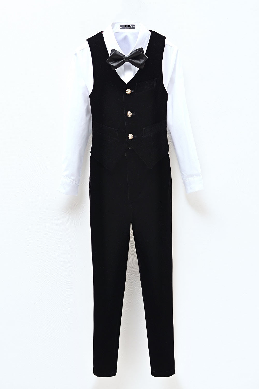 Black Velvet 2 Piece Kids Boys' Vest and Pants Dress Suits Set