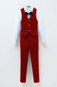 Cargar la imagen en la vista de la galería, Red Velvet 5 Piece Boy's Formal Boys Suits
