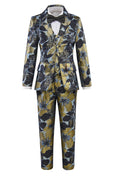 Bild in Galerie-Betrachter laden, Blue and Grey Unique Patterned Party Banquet 5 Piece Boys Suits
