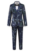 Load image into Gallery viewer, Blue Unique Patterned Party Banquet 5 Piece Boys Suits
