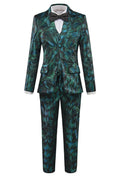 Cargar la imagen en la vista de la galería, Green Unique Patterned Party 5 Piece Boys Suits
