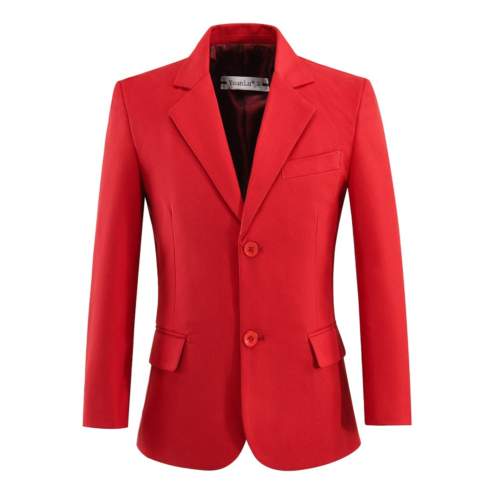 Red Boys Formal Blazer, Elegant School Jacket