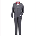 Load image into Gallery viewer, Grey Formal Classic 5 Piece Boys Suits
