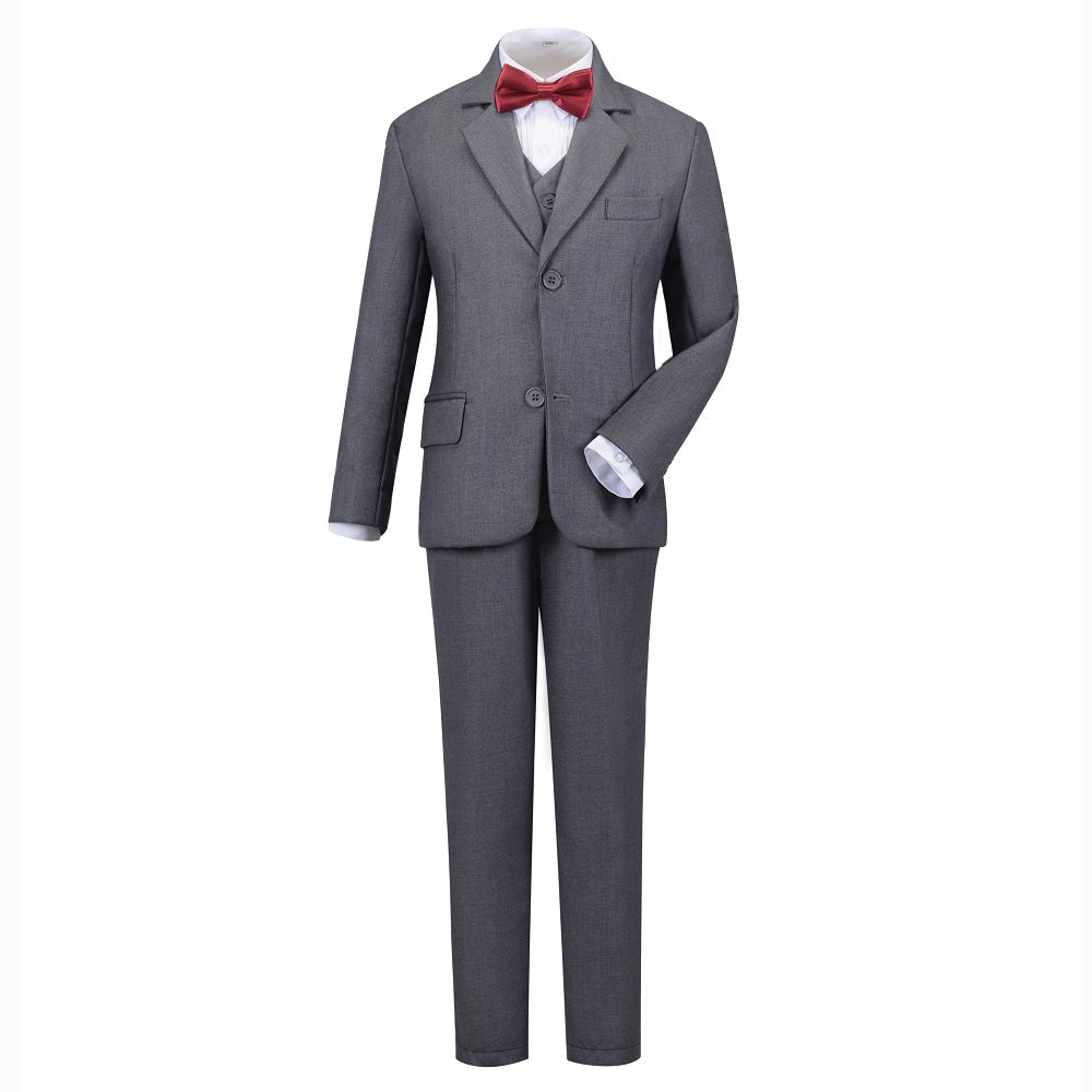 Grey Formal Classic 5 Piece Boys Suits