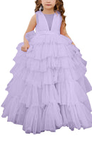 Applique Lace Tulle Flower Girl Dress for Wedding Bridesmaid Princess Pageant Party Gown FLC00427