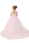 Charger l'image dans la visionneuse de la galerie, Flower Girl Dresses Applique Tulle Pageant Princess Gown FLC00424
