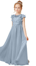 Charger l'image dans la visionneuse de la galerie, Flower Girl Dresses Applique Tulle Pageant Princess Gown FLC00428
