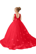 Charger l'image dans la visionneuse de la galerie, Flower Girl Dresses Applique Tulle Pageant Princess Gown FLC00424
