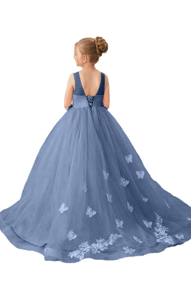 Flower Girl Dresses Applique Tulle Pageant Princess Gown FLC00424