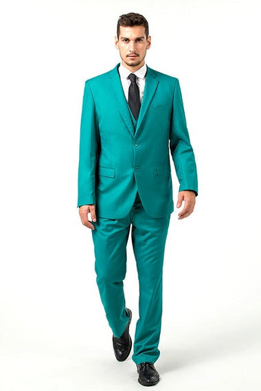 Green Tuxedos Notch Lapel Party Banquet Formal 3 Piece Men Suits