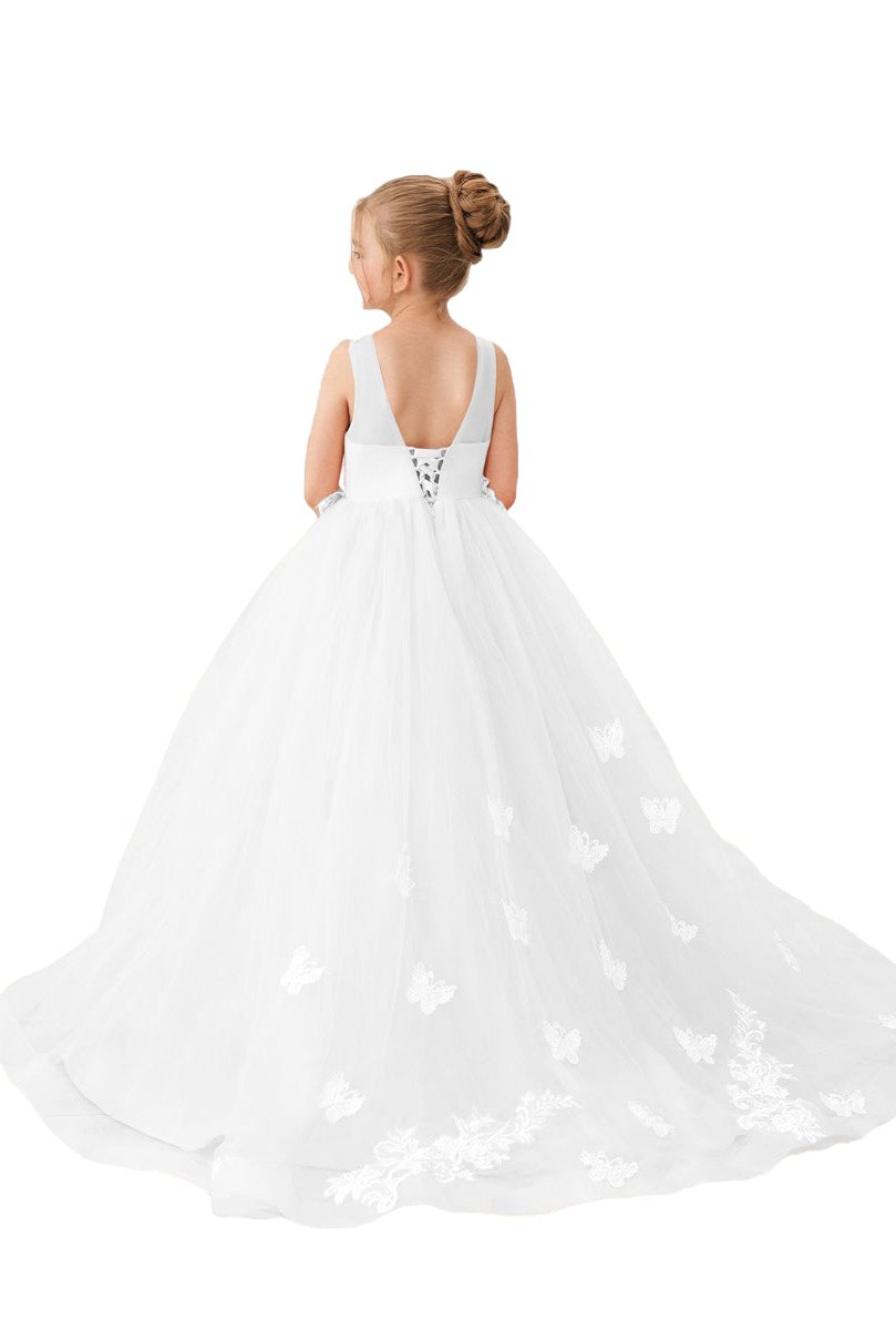 Flower Girl Dresses Applique Tulle Pageant Princess Gown FLC00424