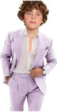 Charger l'image dans la visionneuse de la galerie, Summer Casual Linen peaked lapel 2 Piece Boys Suit
