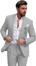 Charger l'image dans la visionneuse de la galerie, Summer Casual Linen Men's Slim Fit 2 Piece Suit
