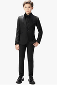 Cargar la imagen en la vista de la galería, Black Toddler Kids Formal Suits Set 5 Pieces
