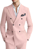Load image into Gallery viewer, Men's Linen Double Breasted 2 Piece Suits
