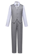 Cargar la imagen en la vista de la galería, Light Grey 2 Piece Kids Boys' Vest and Pants Dress Suits Set
