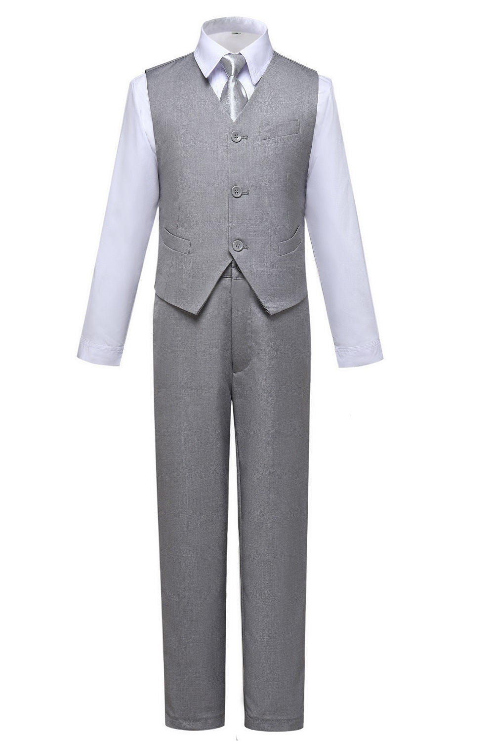 Light Grey 2 Piece Kids Boys' Vest and Pants Dress Suits Set