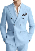 Load image into Gallery viewer, Men's Linen Double Breasted 2 Piece Suits
