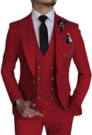 Stylish Peak Lapel Double Breasted One Button 3 Piece Men's Suit