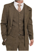 Bild in Galerie-Betrachter laden, Mens Suit 3 Pieces Formal Tweed Herringbone Dress Suit Notch Lapel Dress
