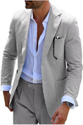 Load image into Gallery viewer, Seersucker Striped Men's Summer Blazer
