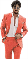 Cargar la imagen en la vista de la galería, Summer Casual Linen Men's  2 Piece Suit Blazer Pants Set
